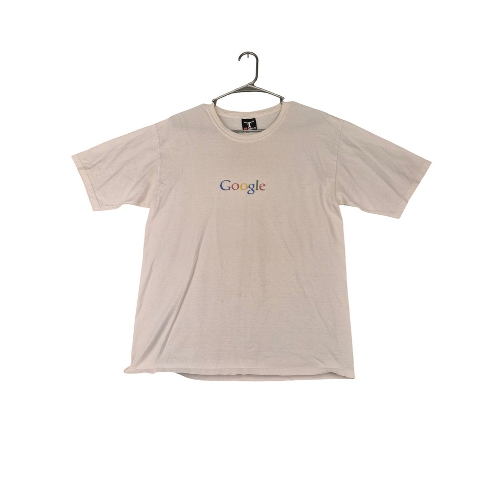 Vintage Google I'm Feeling Lucky Hanes Beefy-T Shirt White Mens Sz M Tech Promo